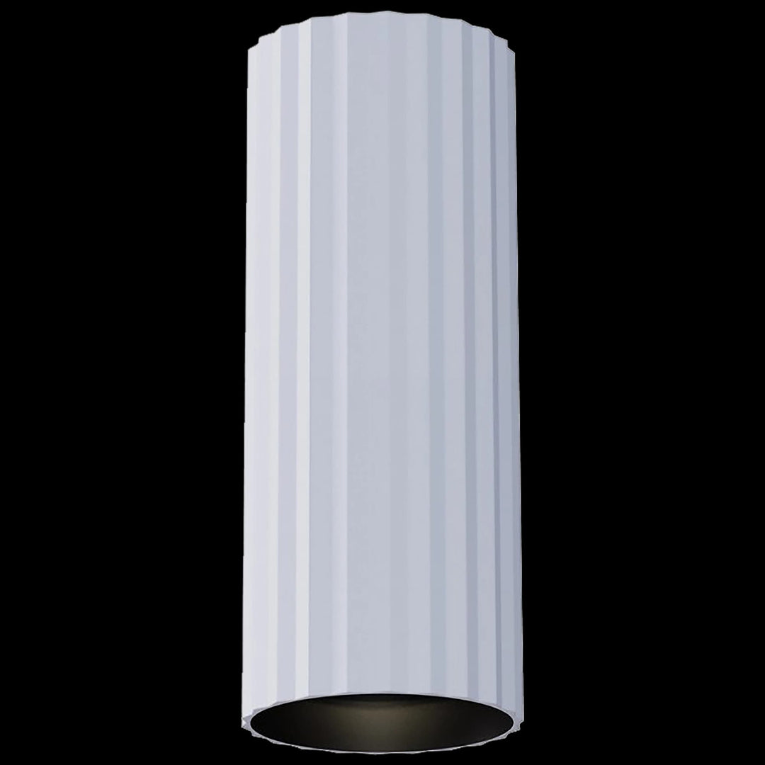 Calibo Canary Fluted 300mm Surface Mounted Downlight | White