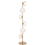 Telbix Zecca 6 Light Floor Lamp | Antique Gold and Frost
