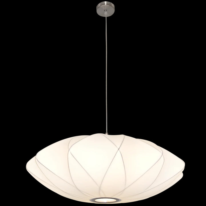 Telbix Aragon Nickel And White Cocoon Polyresin Pendant Light | Large
