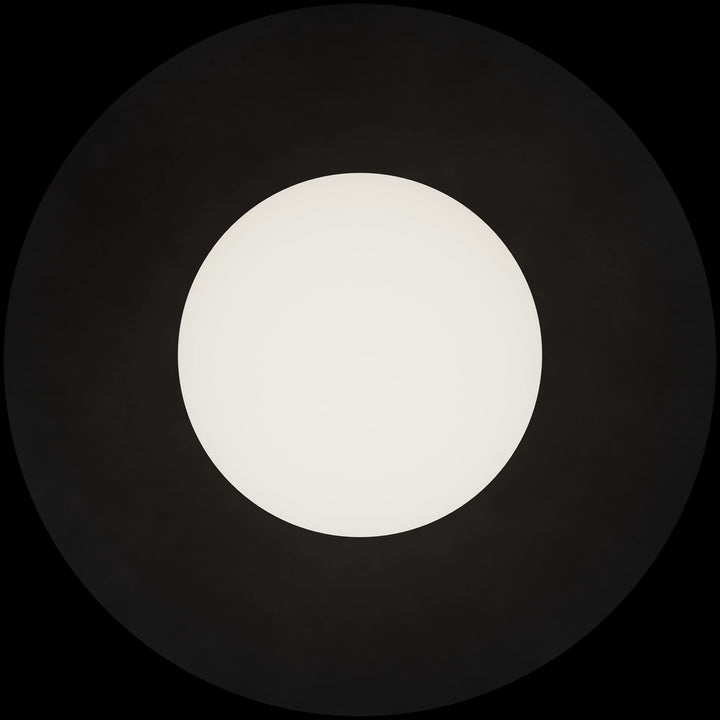 Calibo Crest Opal Glass 140mm Orb Wall Light Round Plate 300mm | Black