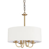 Telbix Shiron Soft Fabric Drum Shade 4 Light Pendant | Brass