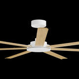 Calibo Alula 80" (2032mm) 7 Blade Indoor/Outdoor DC Ceiling Fan & Remote | White & Bamboo