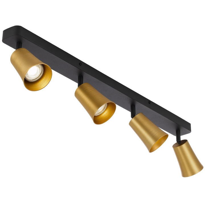 Telbix Alvey 4 Light Bar Spotlight | Gold & Black