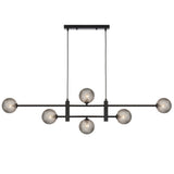 Telbix Black Tyson 6 Light Pendant | Smoke Tear