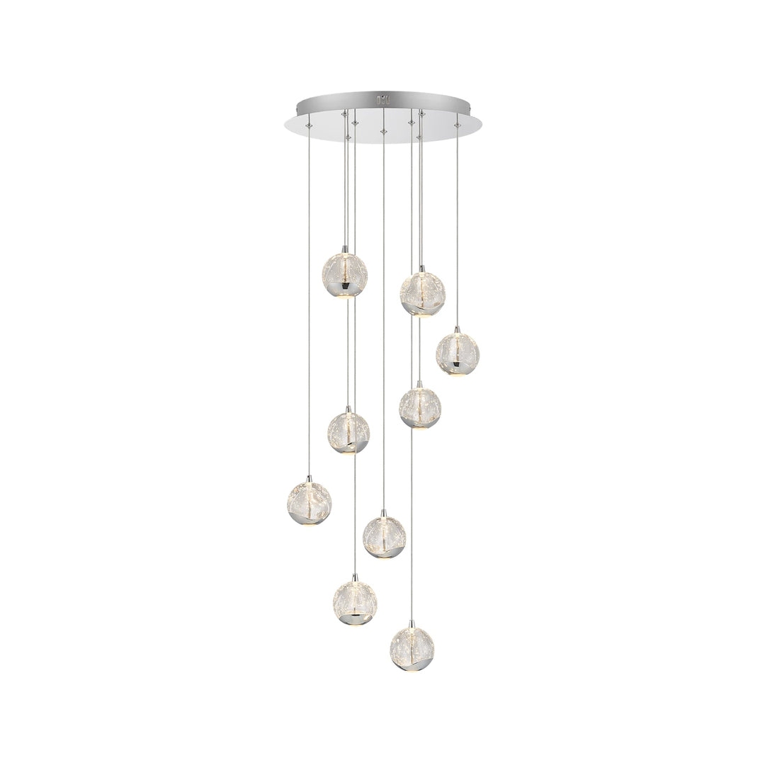 Telbix Segovia 9 Light LED Pendant | Chrome