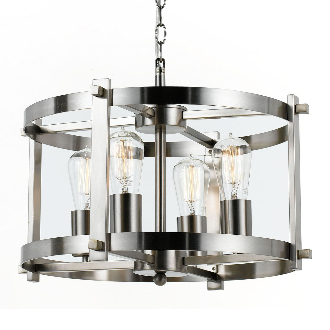 Telbix Finley Small Industrial Chain Pendant Light | Nickel