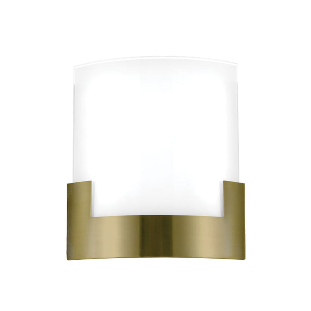 Telbix Solita Square Frosted Glass 12W CCT LED Wall Light | Antique Brass