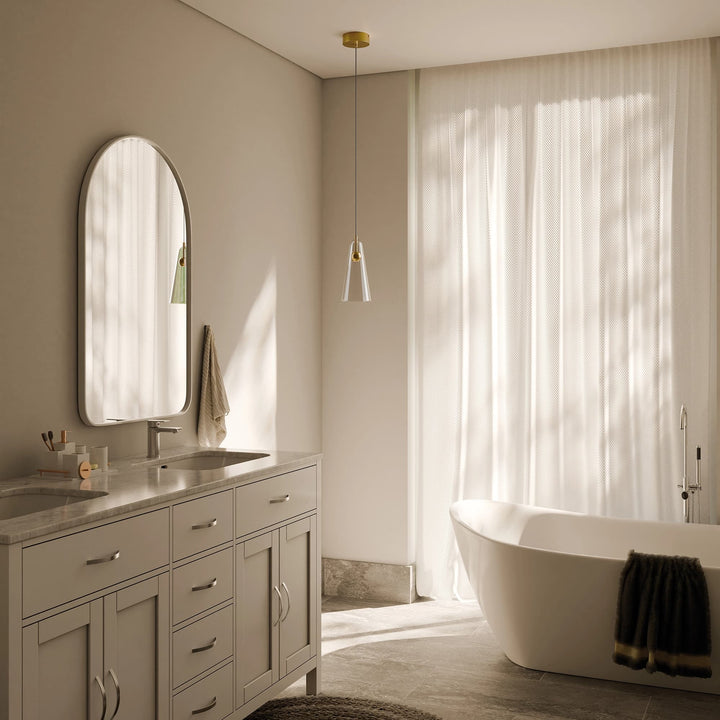 Calibo Skua Artisan Glass Tricolour LED Pendant | Brushed Brass