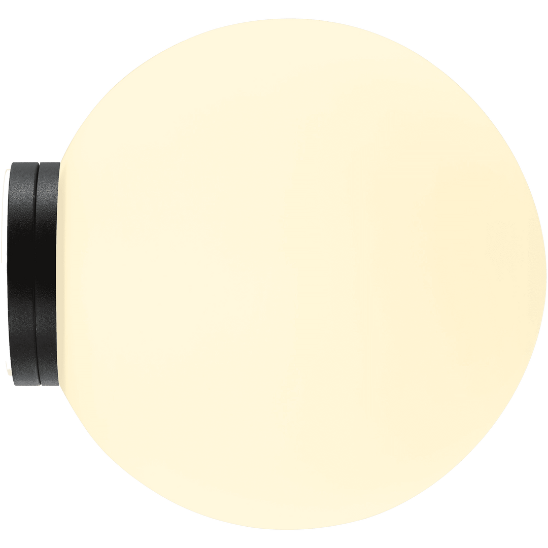 Calibo Crest Opal Glass 120mm Orb Wall Light | Black