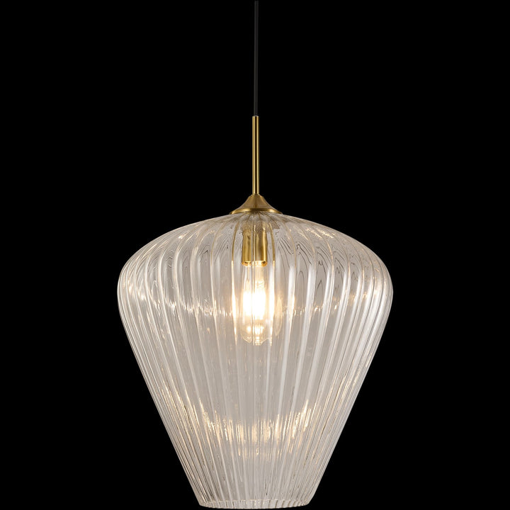 Calibo Ribbon Fluted Glass 360mm Pendant Light | Clear