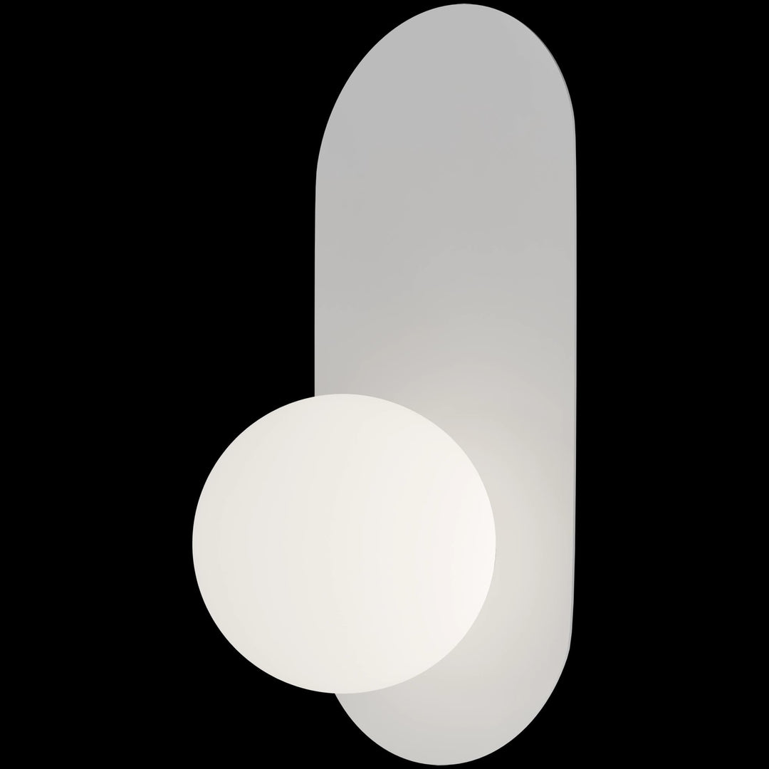 Calibo Crest Opal Glass 120mm Orb Wall Light Oval Plate 320mm | White