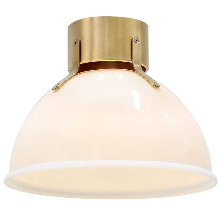 Hinkley Argo Small Flush Mount with Cased Opal Glass | Heritage Brass