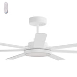 Calibo Alula 60" (1524mm) 7 Blade Indoor/Outdoor DC Ceiling Fan with 24W Light & Remote | White