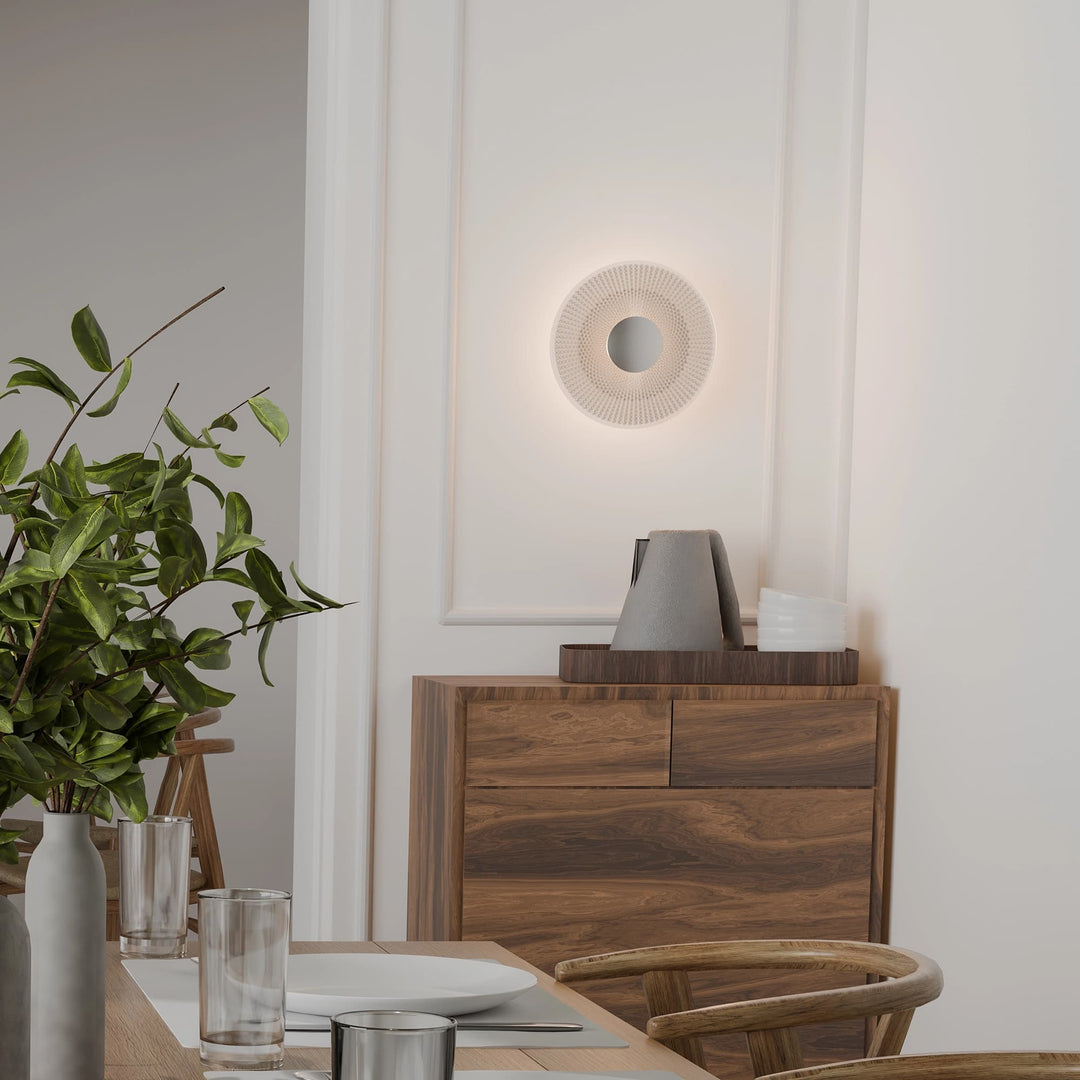 Calibo Bilby Crystalline 180mm Round LED Wall Light | Chrome