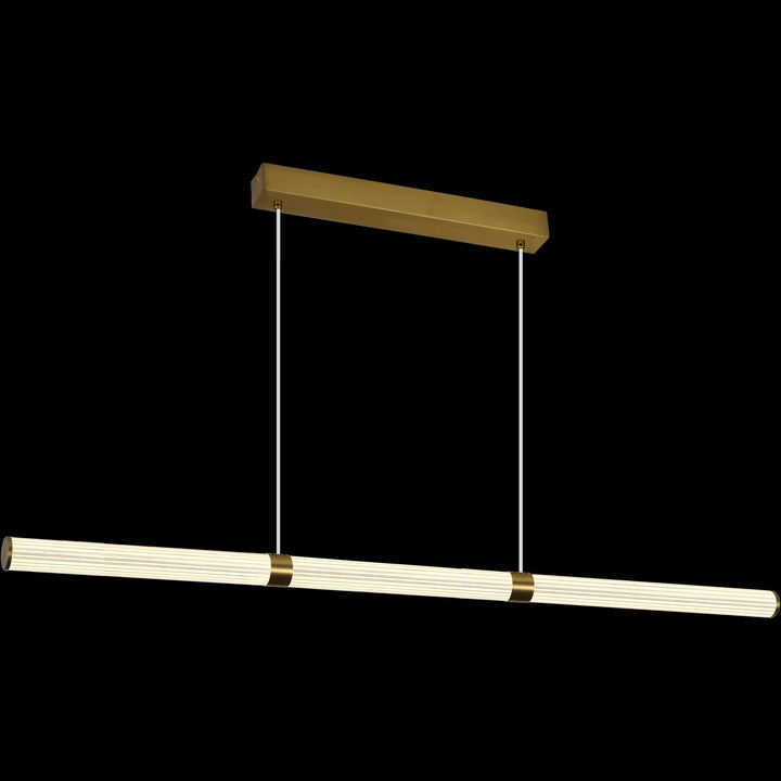 Calibo Charm Modern Fluted 2000mm Linear Pendant Light | Brass