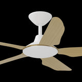 Calibo Storm 42" (1070mm) 5 Blade Indoor/Outdoor DC Ceiling Fan & Remote | White & Bamboo