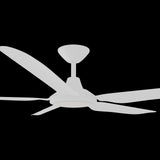Calibo Storm 56" (1430mm) 5 Blade 18W Tricolour LED Light Indoor/Outdoor DC Ceiling Fan & Remote | White