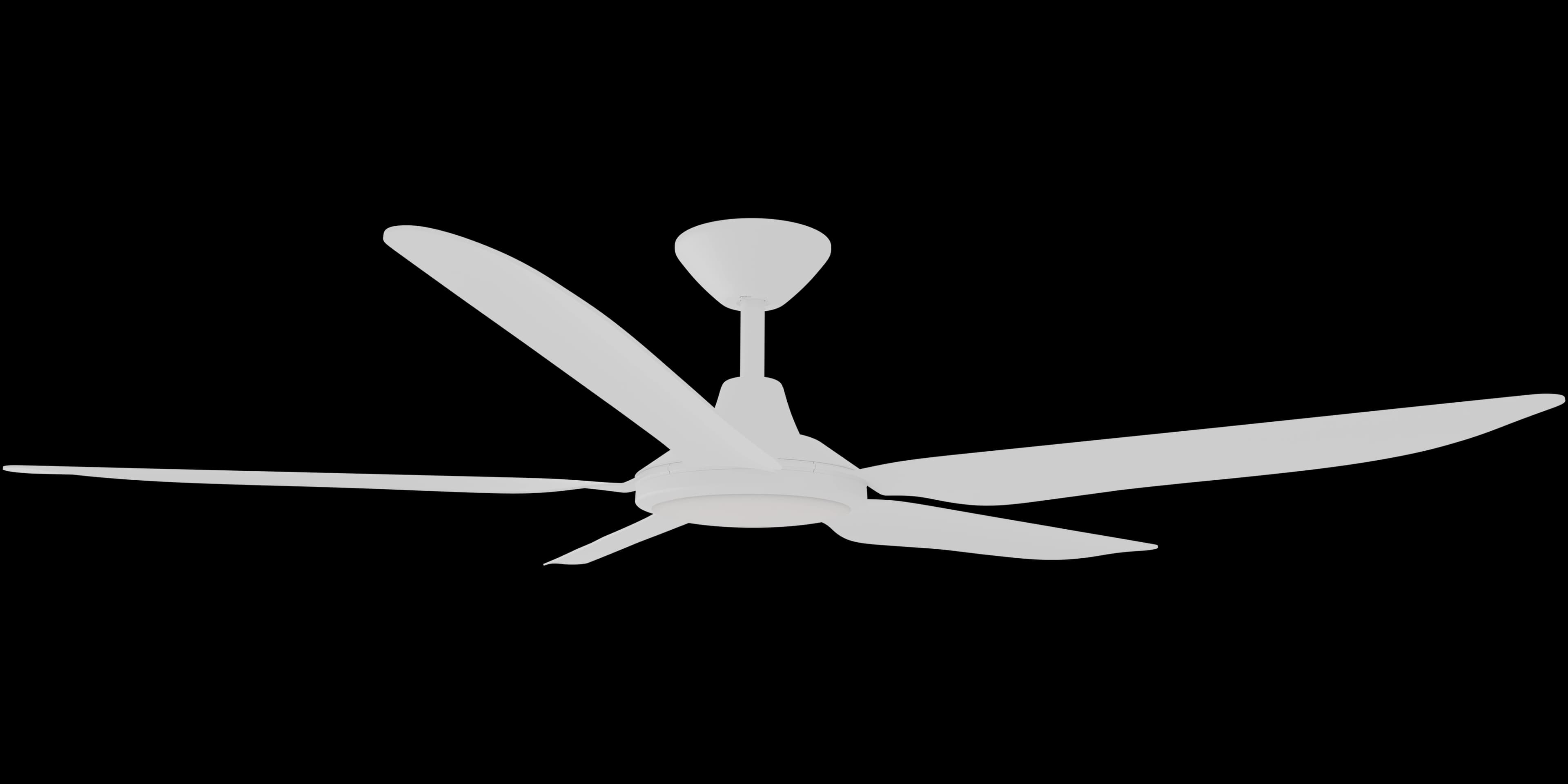 Calibo Storm 56" (1430mm) 5 Blade 18W Tricolour LED Light Indoor/Outdoor DC Ceiling Fan & Remote | White