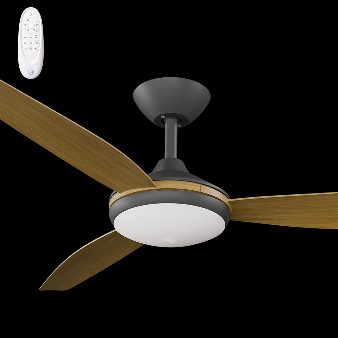 Calibo Condor 56" DC Smart Ceiling Fan with LED Light and Remote Control | Black and Teak