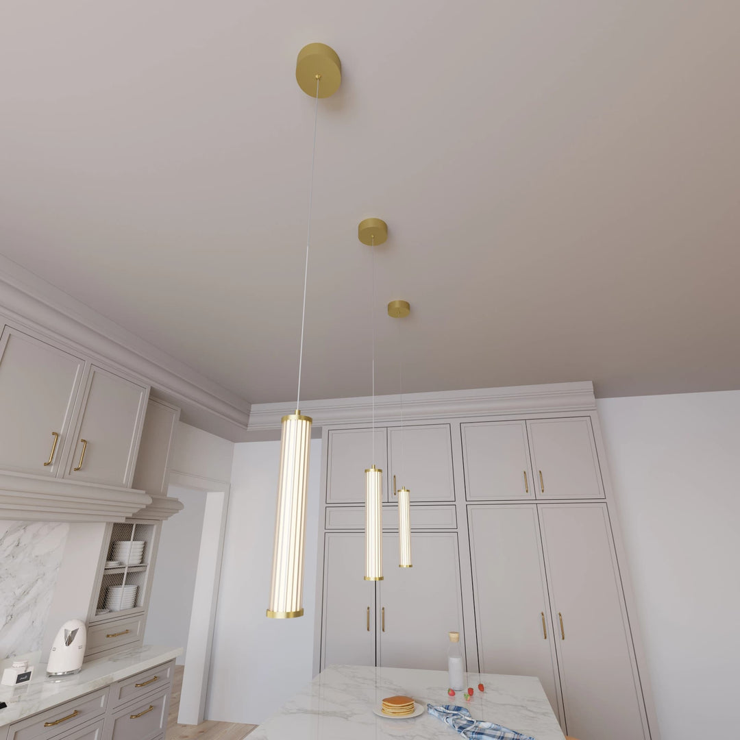 Calibo Charm Modern Fluted 1 Light Pendant | Brass
