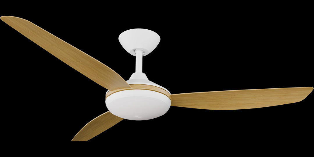 Calibo Condor 52" DC Smart Ceiling Fan with LED Light and Remote Control | White and Bamboo