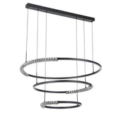 Telbix Brera 3 Tier Ring Tricolour LED Pendant with Crystals | Black