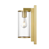 Telbix Small Perova IP44 Industrial Wall Light | Natural Brass