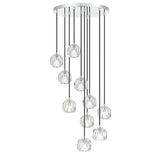 Telbix Zaha Crystal Glass 10 Light Pendant Light | Chrome