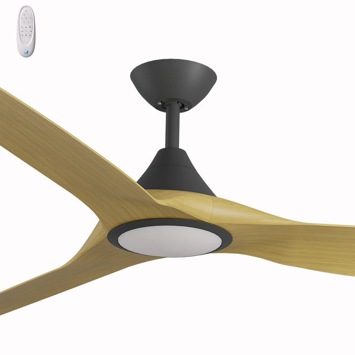 Calibo Smart CloudFan 72" (1830mm) ABS DC Ceiling Fan with 20W CCT LED Light and Remote | Black & Bamboo
