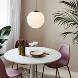 Nordlux Grant Globe Opal Glass Pendant with Brass Accent | Large