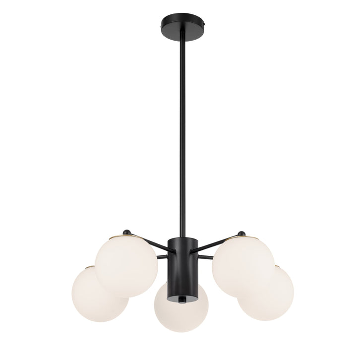 Telbix Marsten Black Glass Pendant (E27) | 5 Light