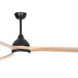 Fanco Sanctuary DC 86" Solid Timber Blade Indoor/Outdoor Ceiling Fan with 24w LED CCT Light and Remote | Black & Natural