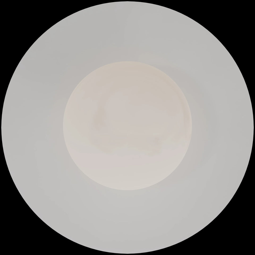 Calibo Crest Alabaster Glass 140mm Orb Wall Light Round Plate 300mm | White