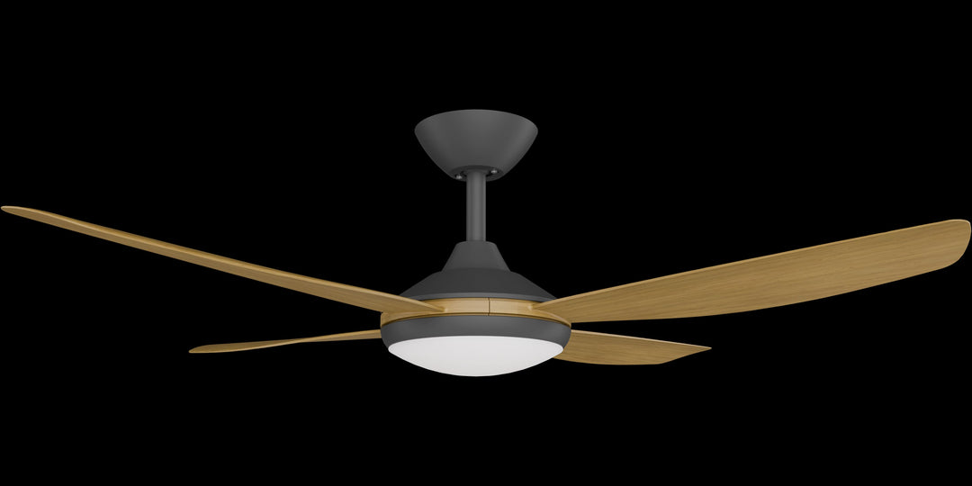 Calibo Vanga 48" DC Smart Ceiling Fan with LED Light and Remote Control | Black and Teak