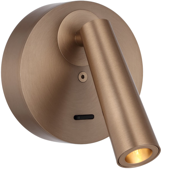 Telbix Lodan Slim Cylinder LED Wall Light with Rotating Head | Copper
