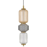 Telbix Torso 3 Light LED Pendant | Brass