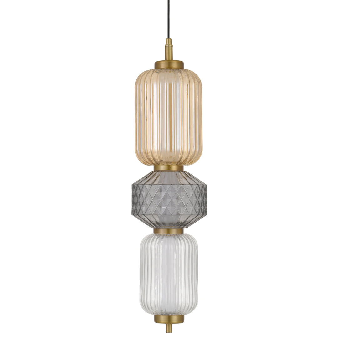 Telbix Torso 3 Light LED Pendant | Brass