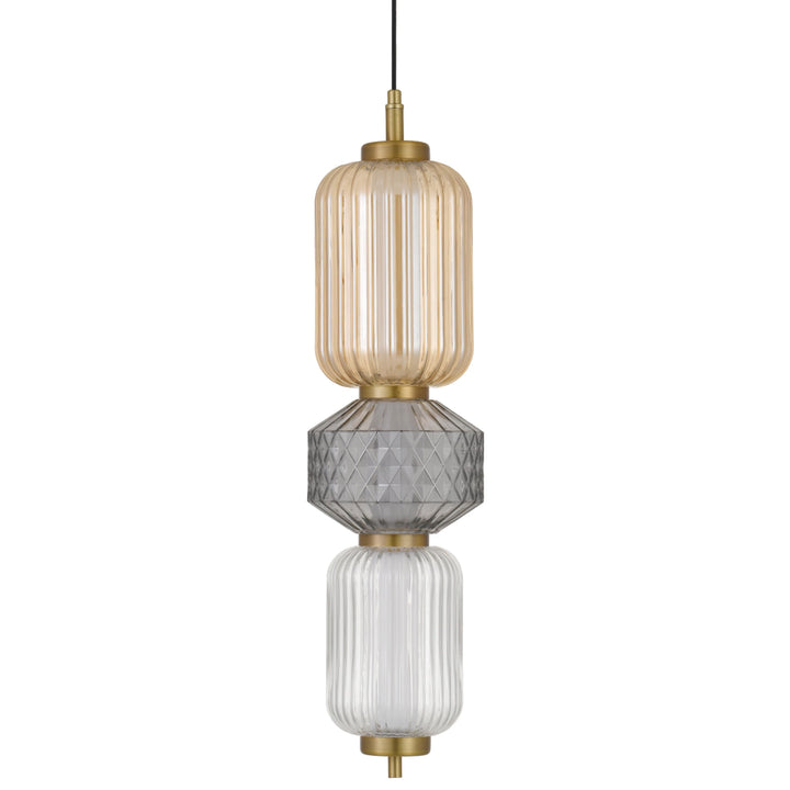 Telbix Torso 3 Light LED Pendant | Brass