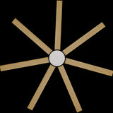 Calibo Alula 80" (2032mm) 7 Blade Indoor/Outdoor DC Ceiling Fan with 24W Light & Remote | Black & Bamboo