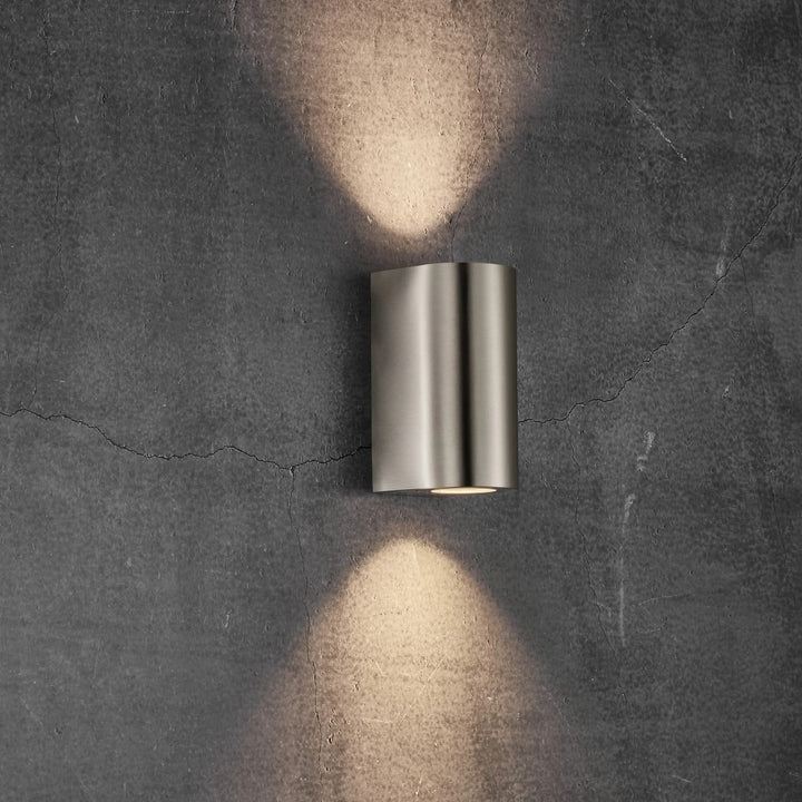 Nordlux Canto Maxi 2 Up/Down Wall Light | Stainless Steel