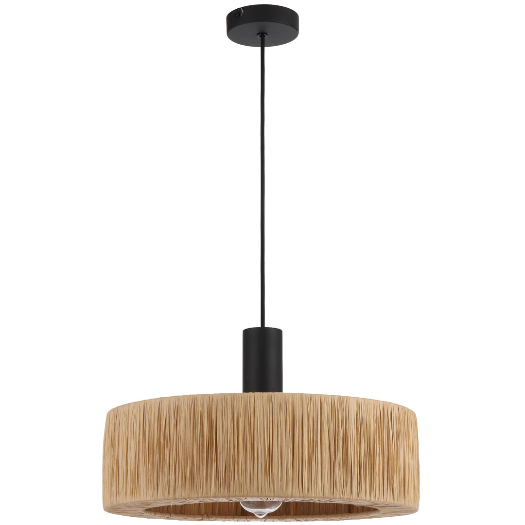 Telbix Katrin Pendant Light | Black and Natural