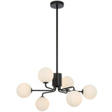 Telbix Black Felton 6 Light Pendant | Opal matt
