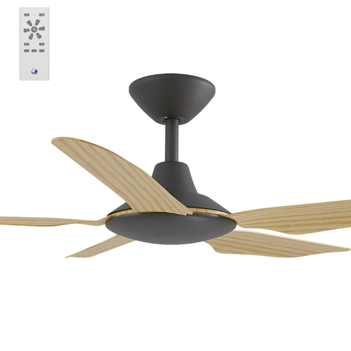 Calibo Storm 42" (1070mm) 5 Blade Indoor/Outdoor DC Ceiling Fan & Remote | Black & Bamboo