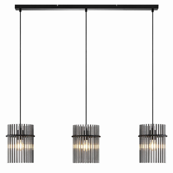 Telbix Quilo 3 Light Bar Pendant | Black