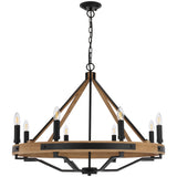 Telbix Darien 8 Light Pendant | Ash Wood