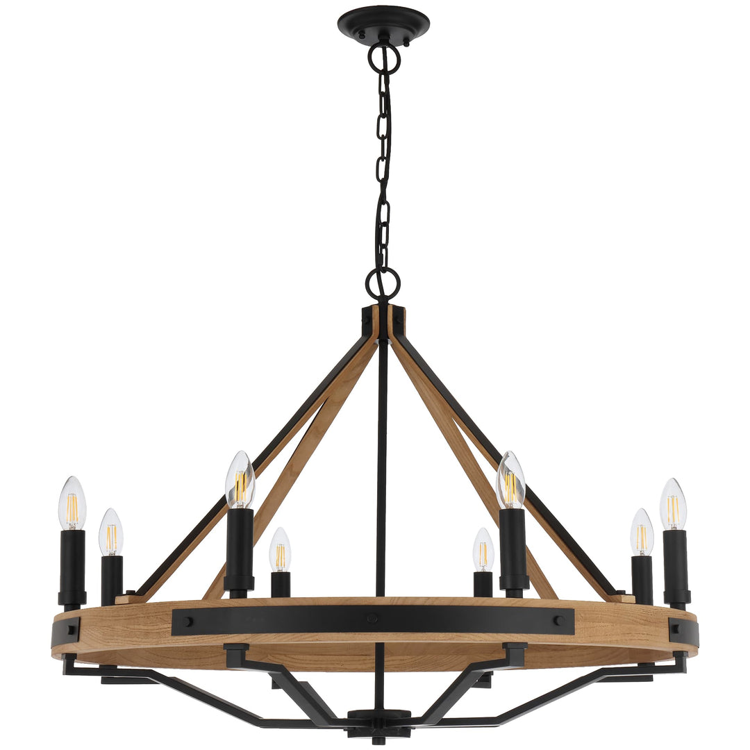 Telbix Darien 8 Light Pendant | Ash Wood