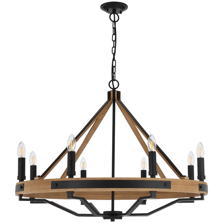 Telbix Darien 8 Light Pendant | Ash Wood