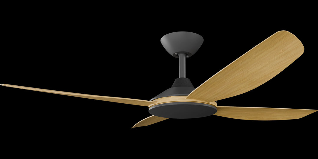 Calibo Vanga 48" DC Smart Ceiling Fan with Remote Control | Black and Bamboo