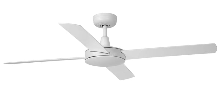 White Fanco Eco Silent DC Ceiling Fan No Light with Remote | 48"