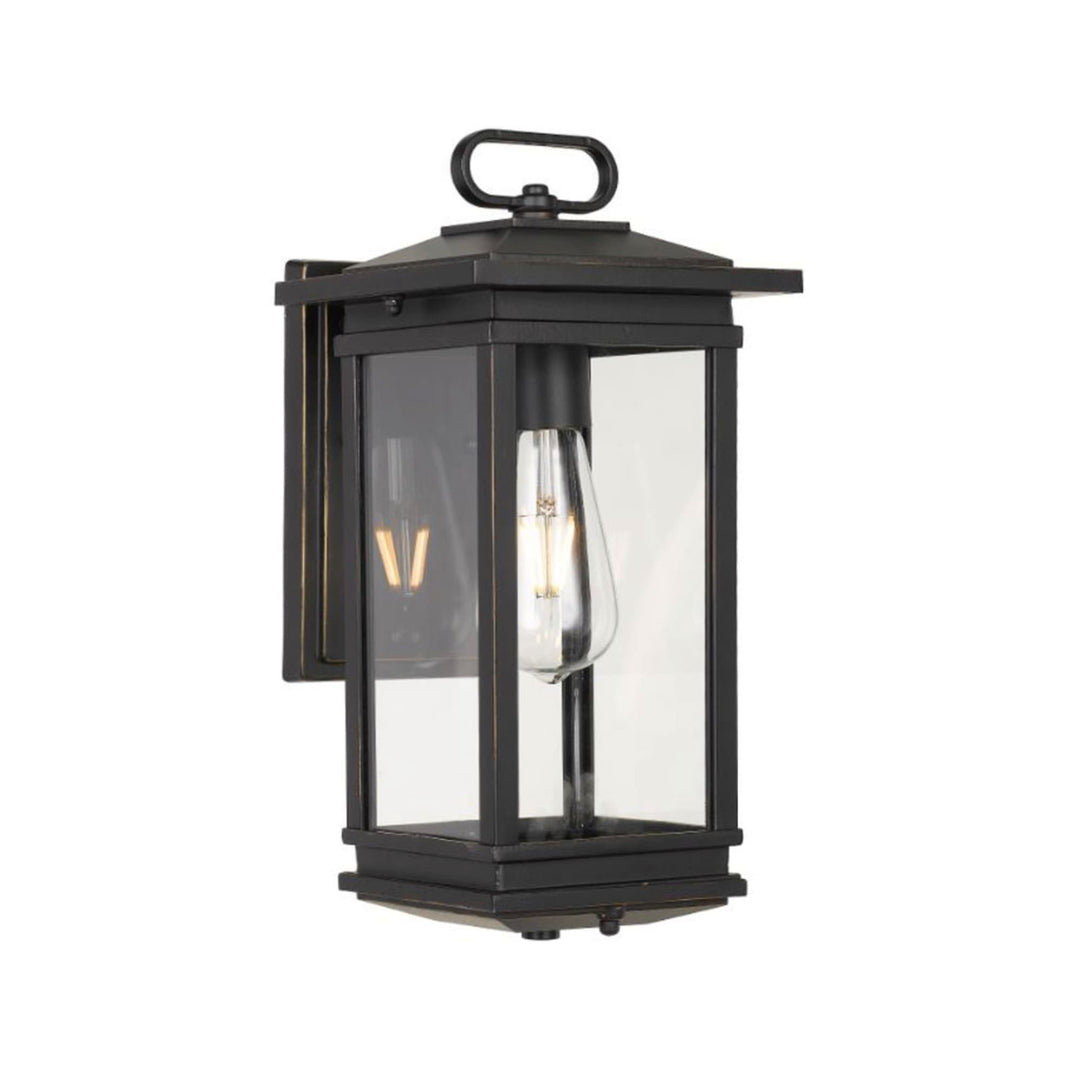 Telbix Nevin Lantern Style Exterior Wall Light IP44 (E27) | Black